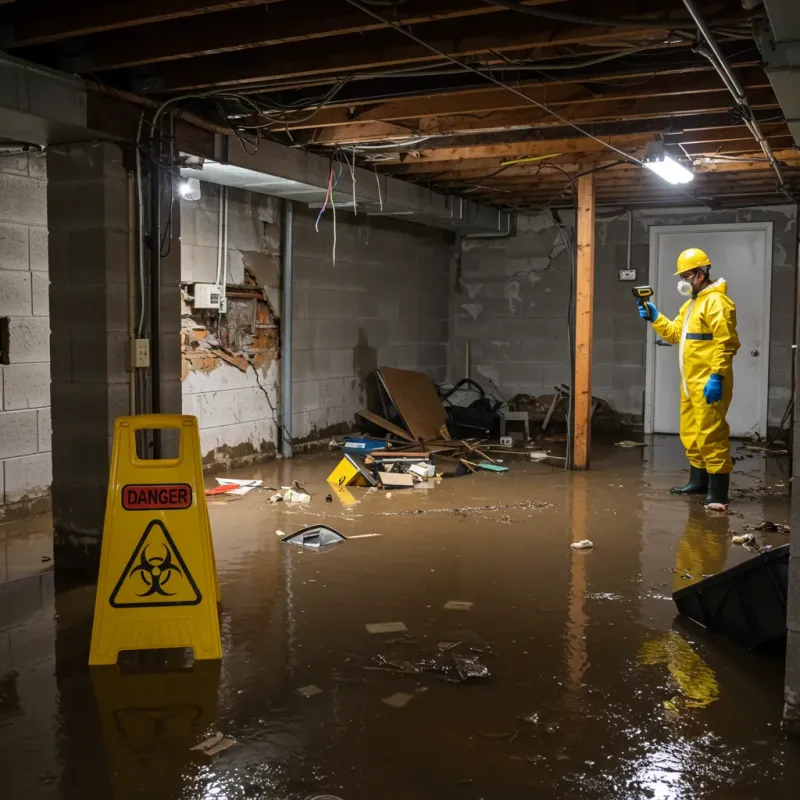 Flooded Basement Electrical Hazard in Philomath, OR Property